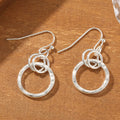 Round ring earrings retro minimalist geometric shape silver electroplated zinc alloy