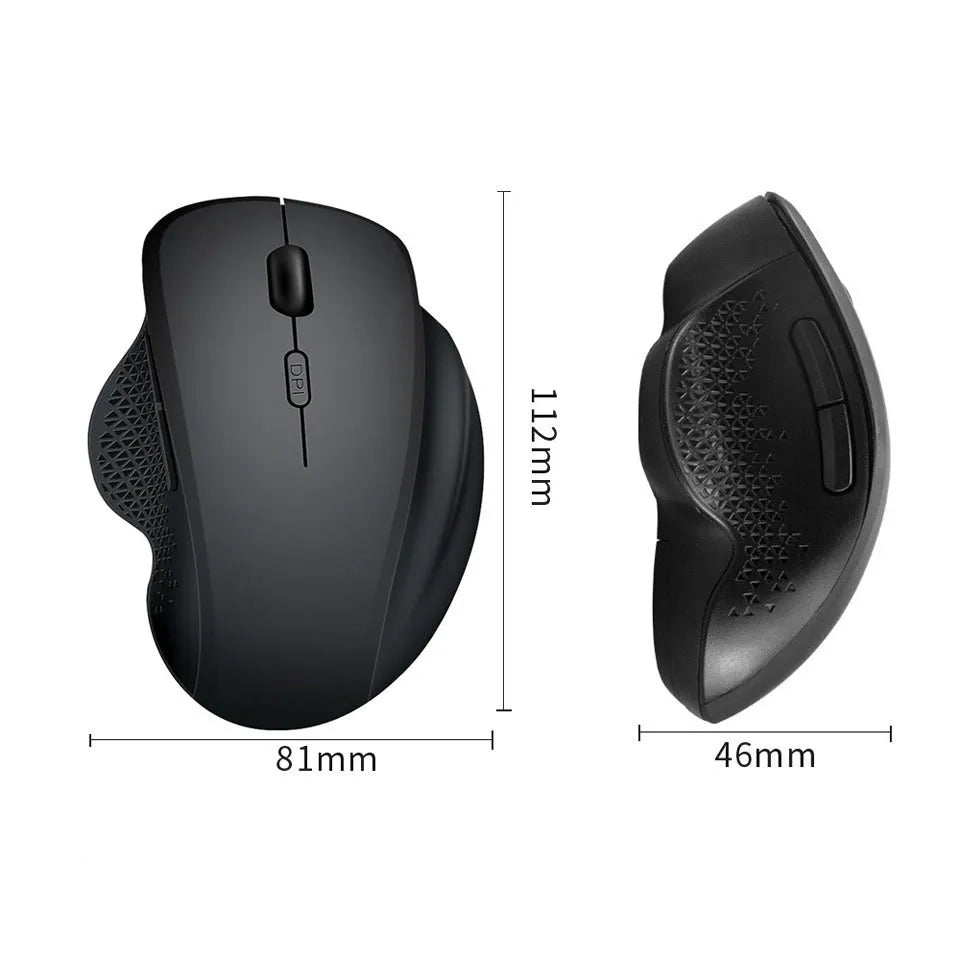 Black or grey wireless optical mouse with USB charging cable for laptop computers