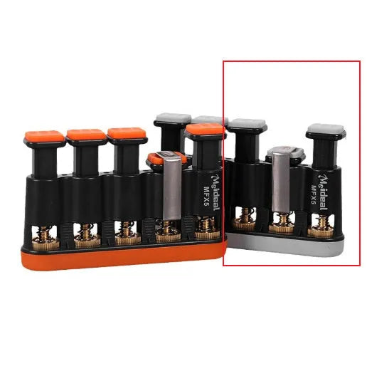 Grey and orange non-slip silicone finger trainer for hand strength exercises