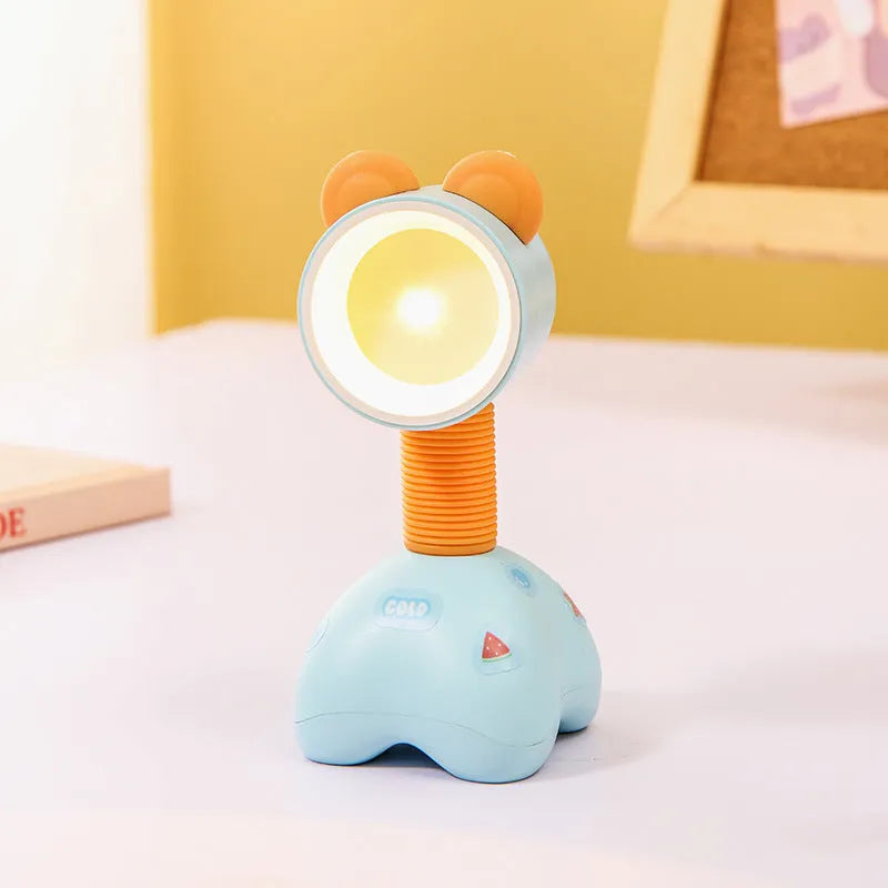 DIY magnetic cartoon desk night light with adjustable lighting in 10.5cm plastic housing