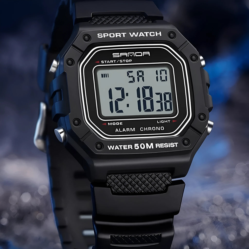Youth electronic waterproof watch for swimming with alarm clock in multiple colour options