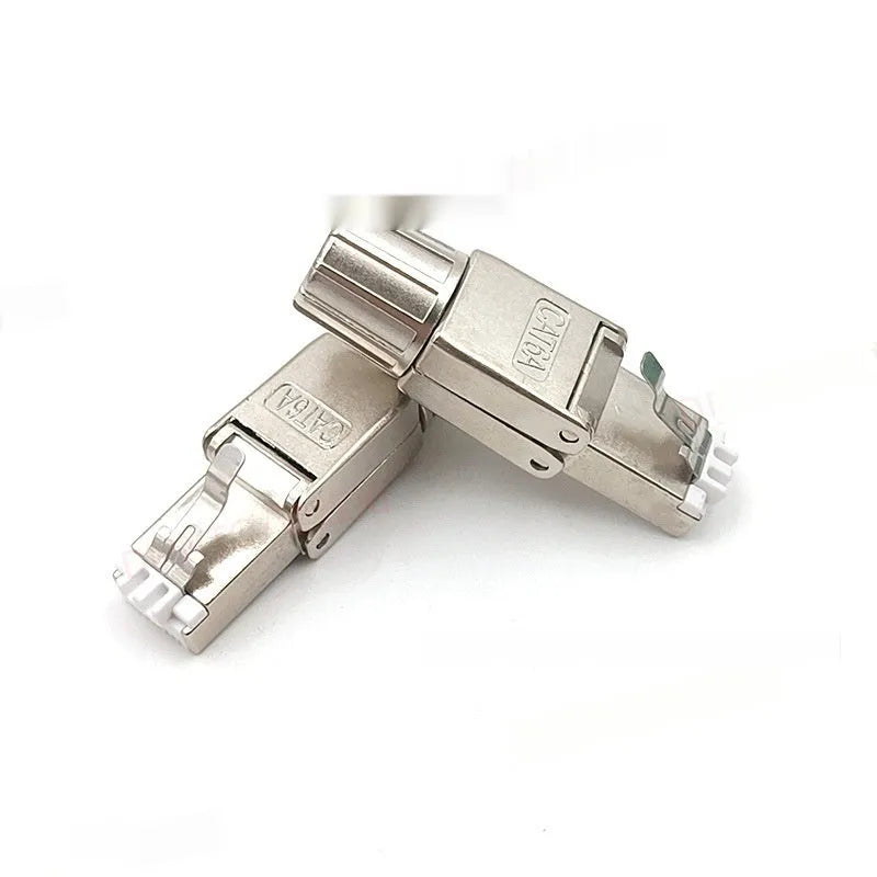 CAT6A metal shrapnel type punch-free shielded modular plug 74x14.5x11.5mm