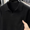 Men's loose fit casual pullover sweater in a camel colour, showing the front design.