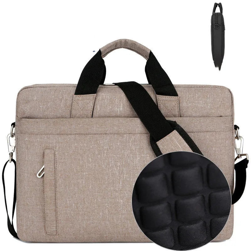 Nylon shoulder bag computer bag in black for 15.6 inch laptop with waterproof and anti-theft features