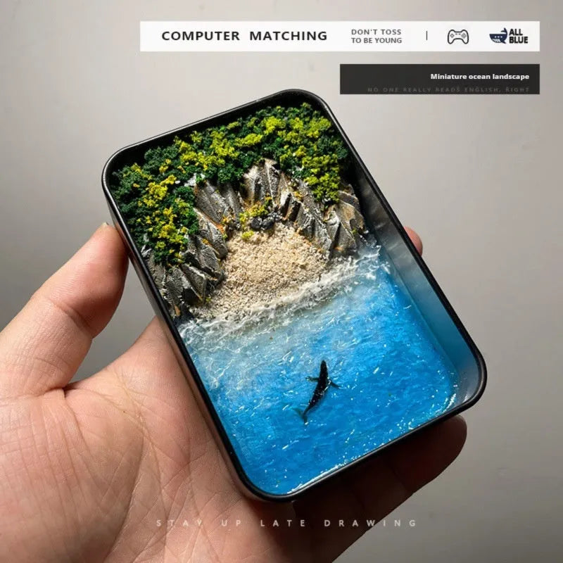 DIY bamboo marine landscape model ornament for aquarium diorama projects.