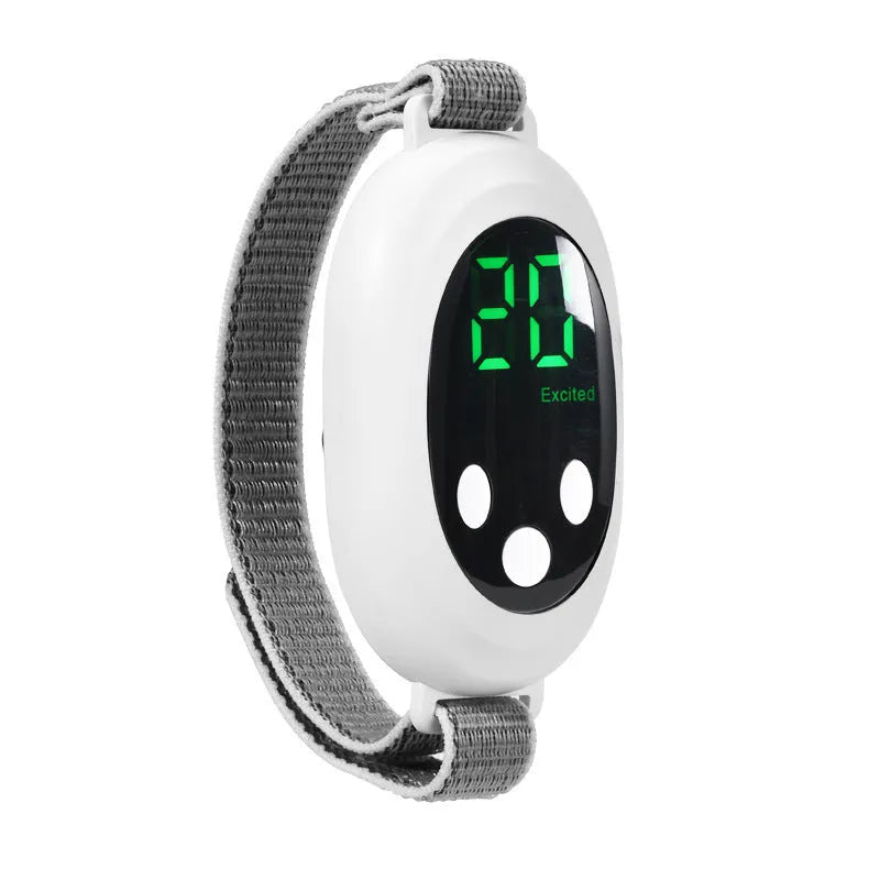 Micro-current hand-held soothing instrument in green with digital display and remote control