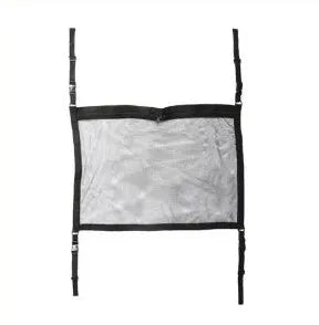 Black multifunctional hanging car storage bag with double-layer mesh, 60x80cm size, fitted on car top