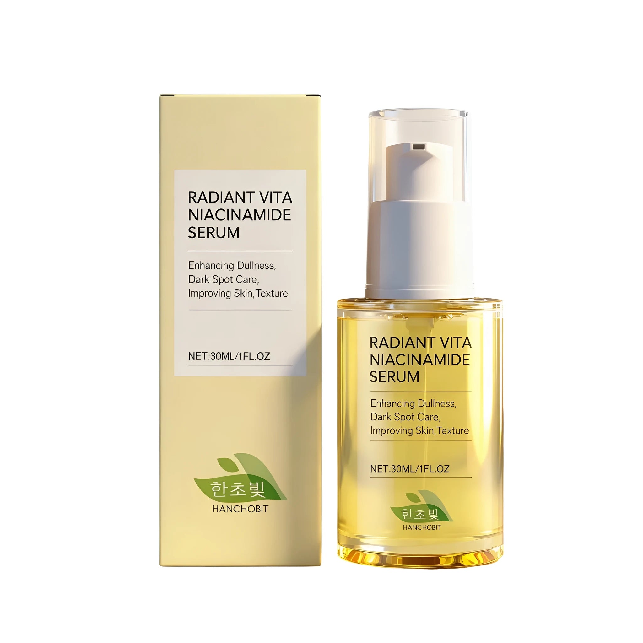 Facial moisturizing liquid 30ml bottle with hyaluronic acid and nicotinamide