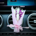 Car air conditioning vent clip with dried flower ornament and perfume bottle for aromatherapy