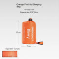Portable emergency tent kit with sleeping bag and safety whistle in orange or army green colours