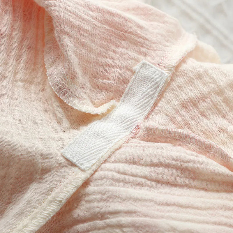 Women's pure cotton gauze homewear suit with long sleeves and trousers in frosted pine tree colour