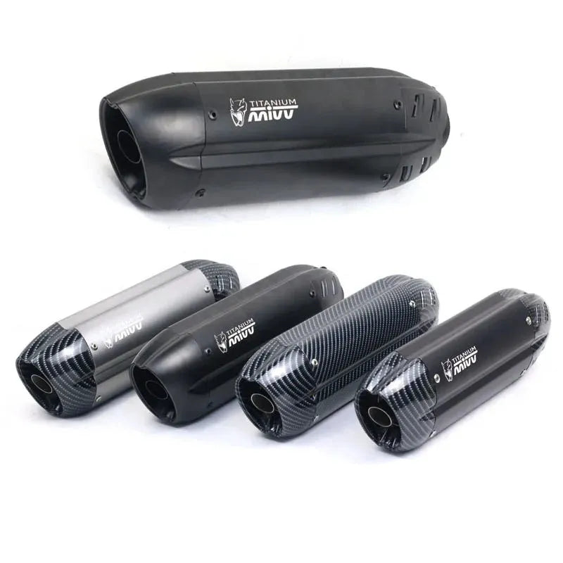 Stainless steel modified small hexagonal motorcycle exhaust pipe with muffler, 51mm calibre.