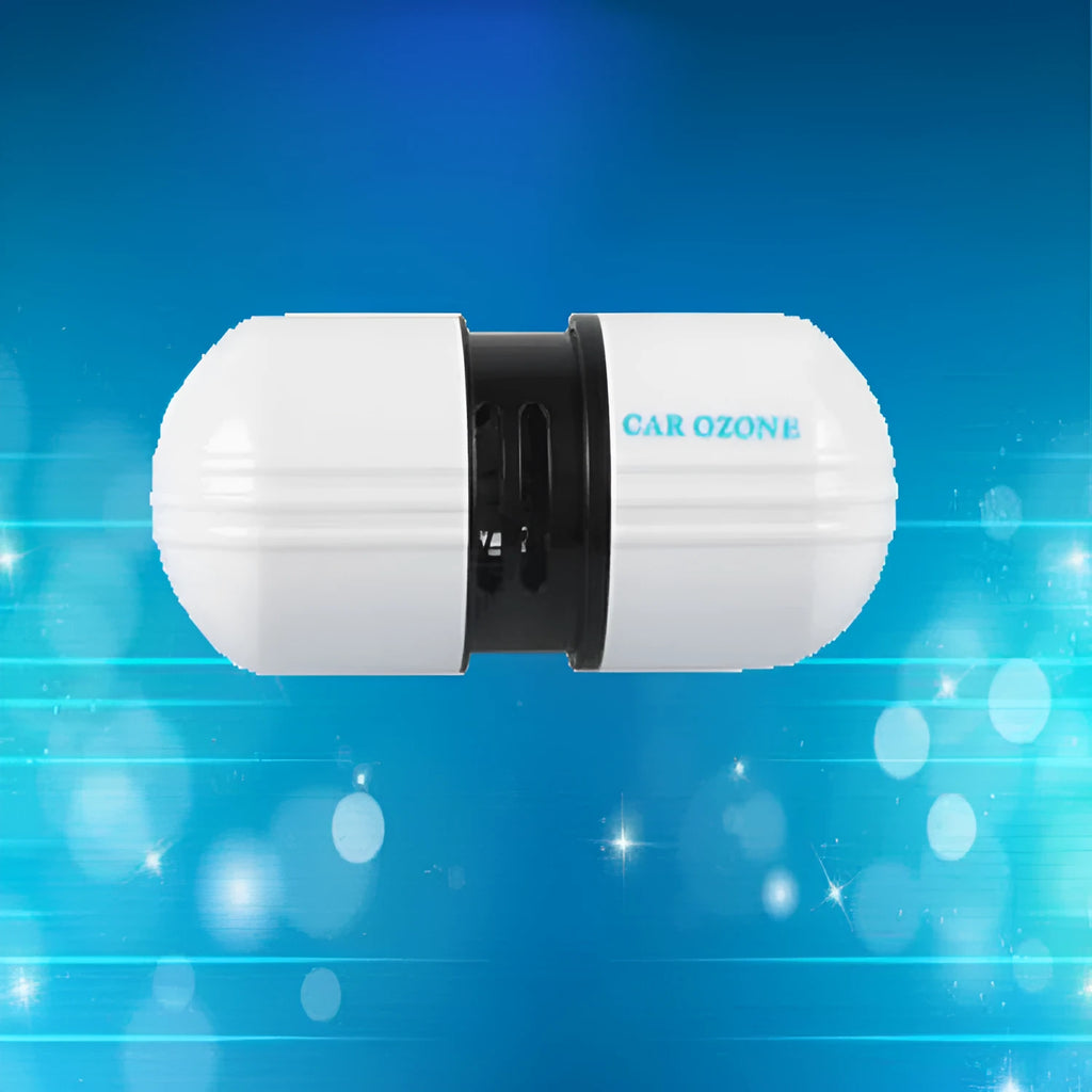 White car air purifier small deodorizer 75x30x26mm ABS compact design