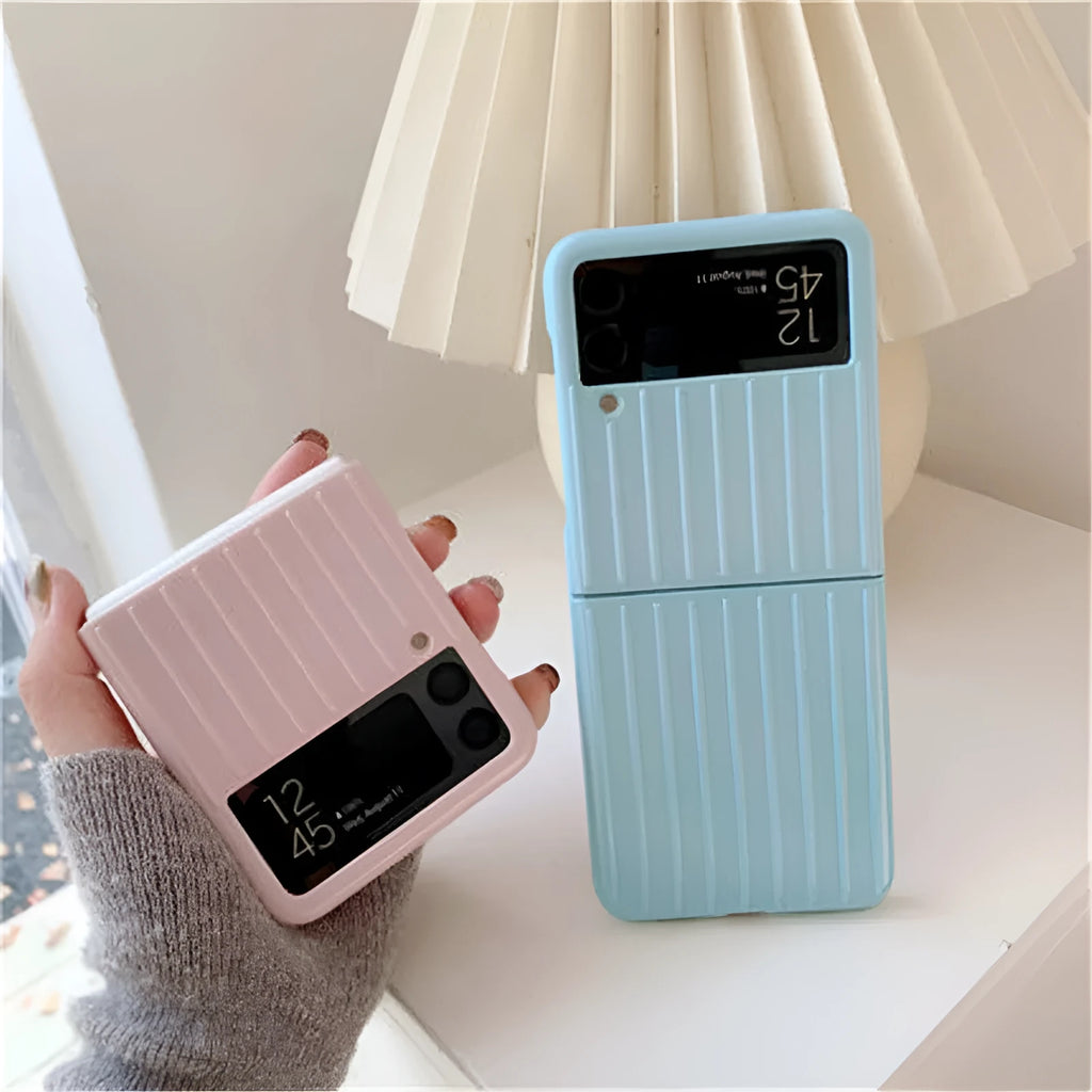 Ultra-thin black PC flip case for a Samsung Z Flip3 folding mobile phone.