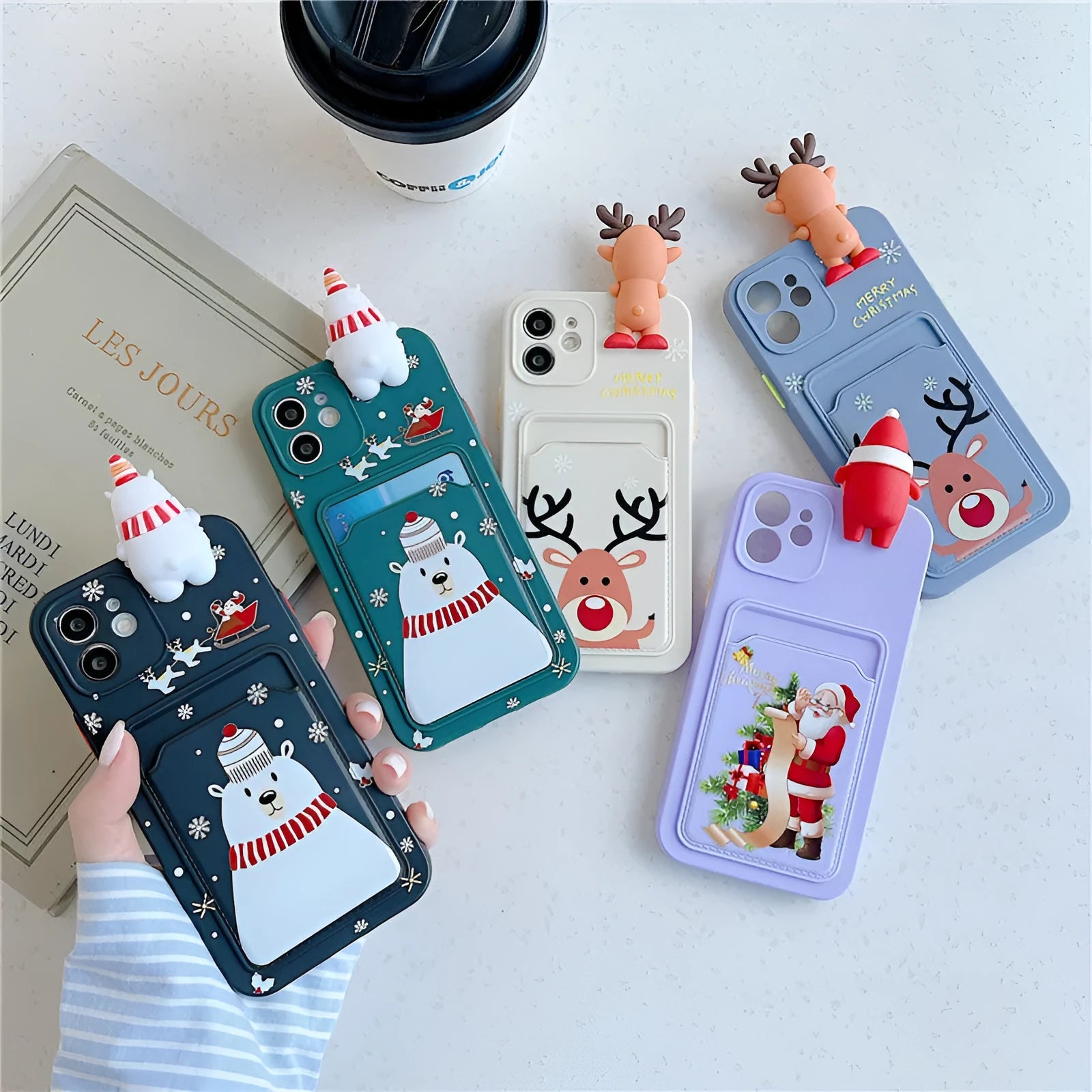 Soft silicone iPhone case with card storage compartment in multiple colour options