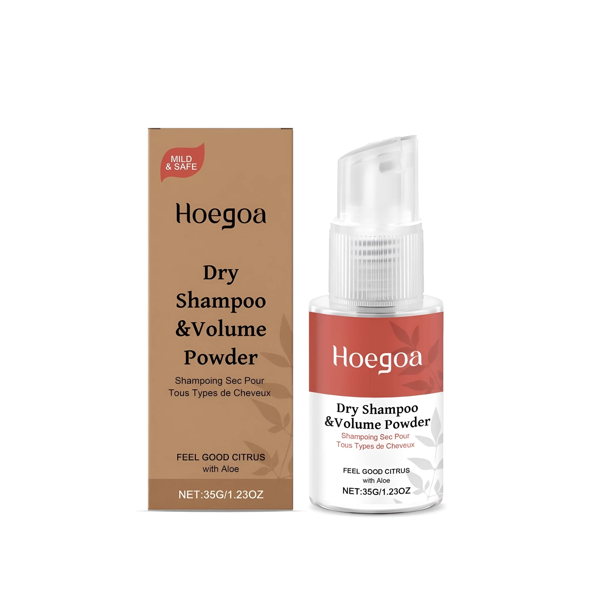 35g wash-free dry hair styling spray bottle with modified corn starch and silica formula