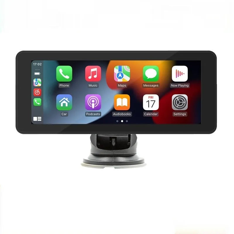 Portable wireless car video player with 6.86-inch screen showing multimedia display