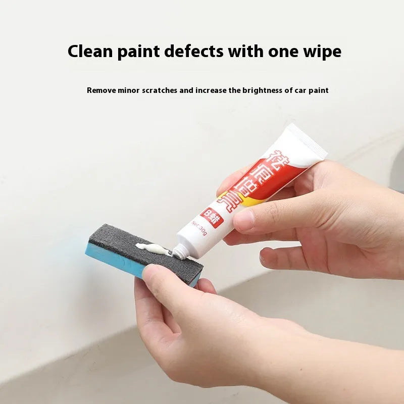 Car repair wax kit with two bottles (9657A and 9657B) and a frosted sponge mop for removing scratches and polishing paint
