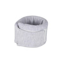 Soft fabric cat recovery collar in grey colour showing adjustable design for neck support