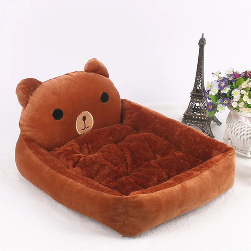 Cartoon pet bed sofa for small dogs and cats with removable washable cover in blue colour