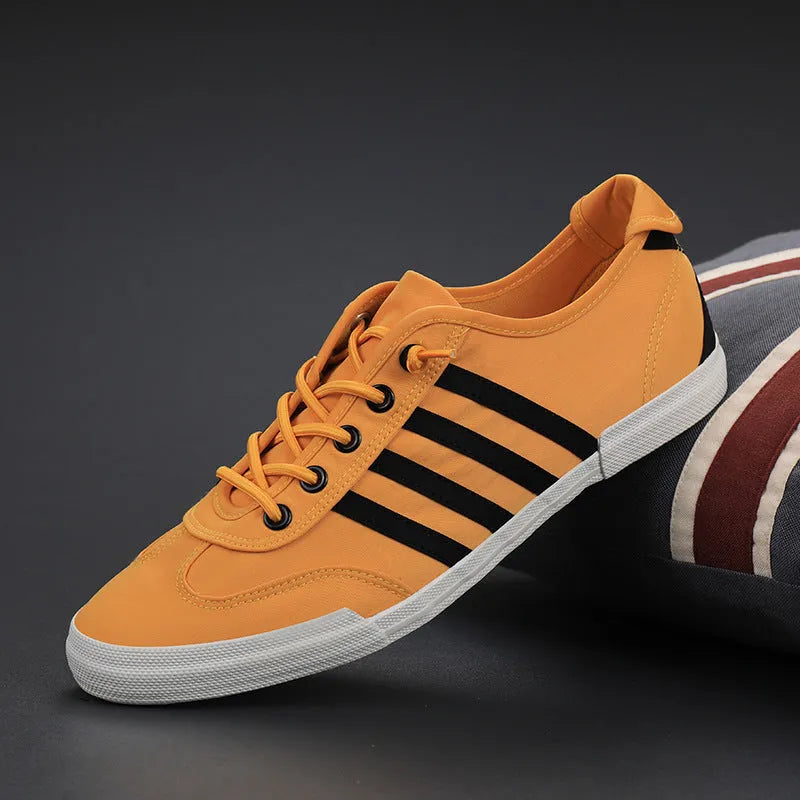 Men's lace up casual canvas shoes low top flat heel rubber sole round toe front lace-up available in multiple colours sizes 38 to 44