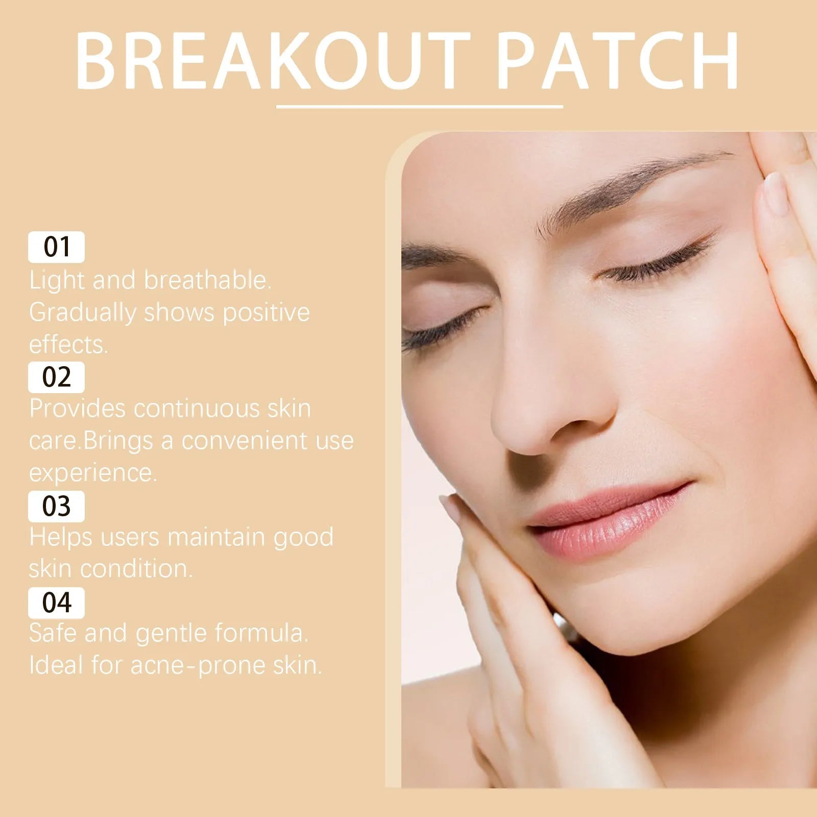 Pack of eight acne patches with tea tree oil and centella asiatica extract for targeted spot treatment