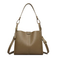 Vertical square ladies shoulder bag in soft PU with internal organisation compartments