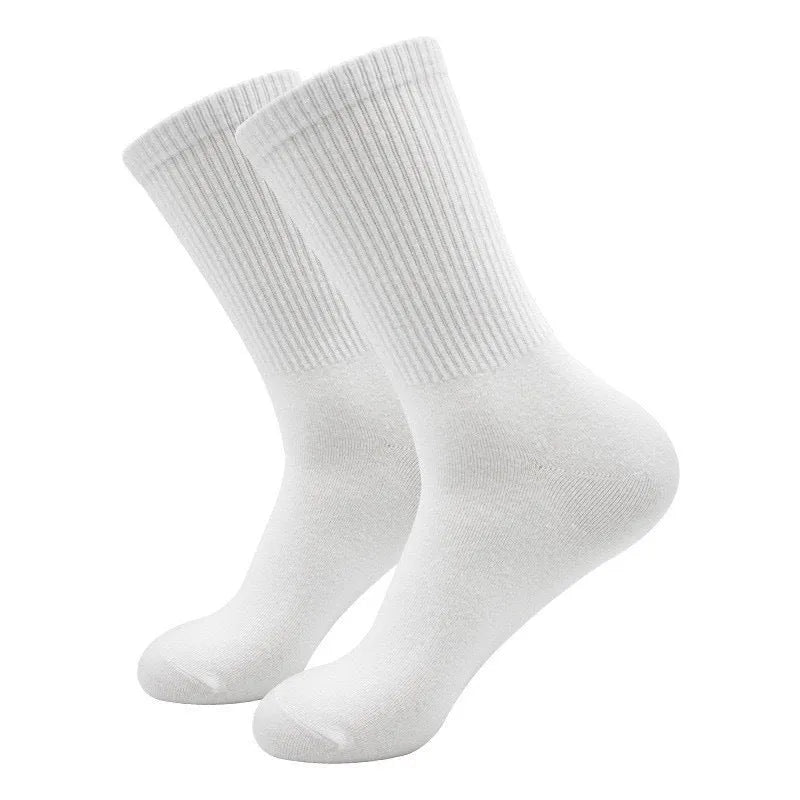 Mid-calf sports buffer socks in black, white, and grey colours with sweat absorption properties