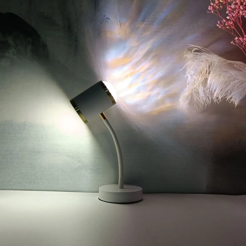 Double-headed photography streaming table lamp with metal holder in black colour option