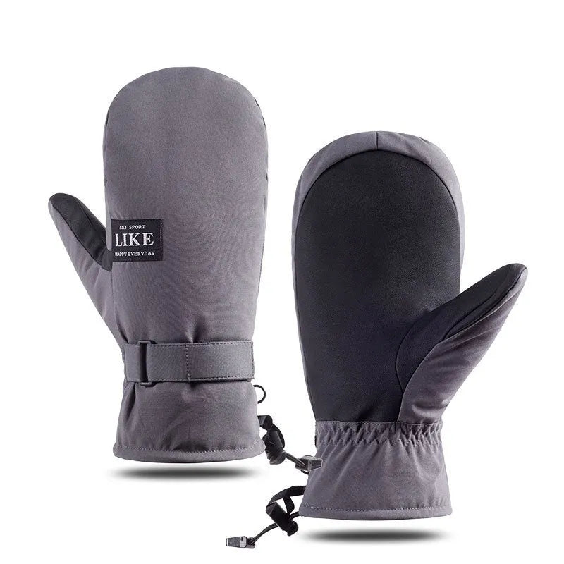 Black windproof cycling gloves with touch screen fingertips for cold weather riding