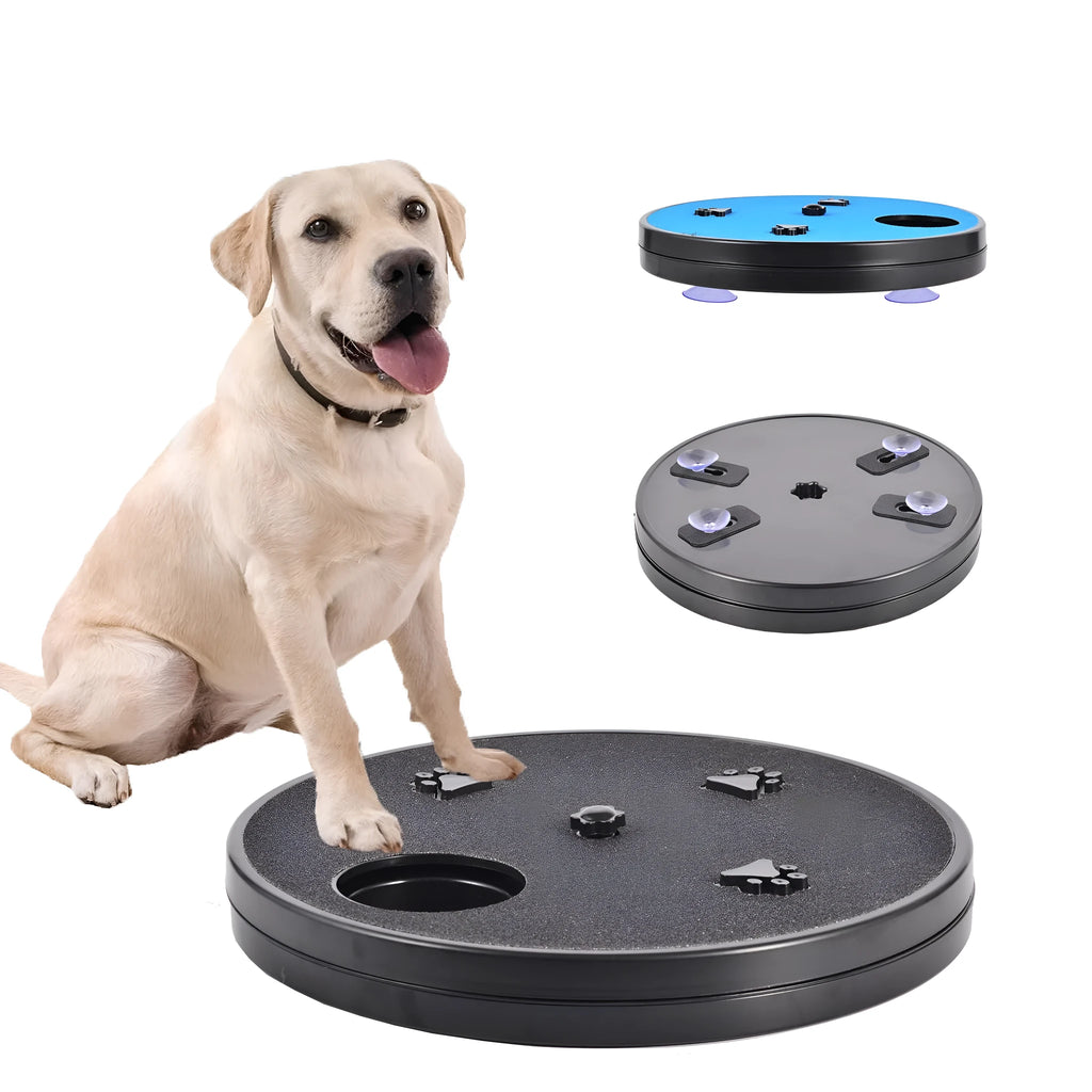 Square dog nail file board with rotating sandpaper top and anti-slip suction cup base