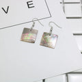 Geometric shell earrings in rectangular shell or square panther designs