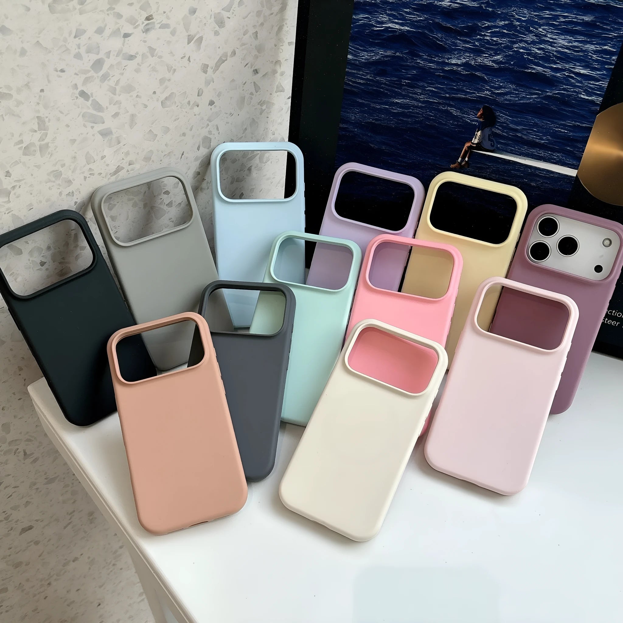 Liquid silicone magnetic iPhone case in antique white colour showing magnetic charging compatibility