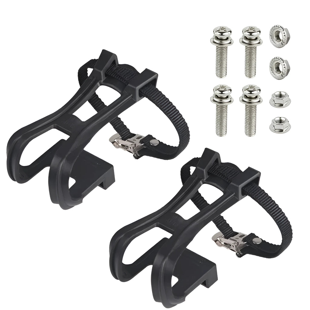 Fitness spinning pedal foot holder rope set with plastic covers, lashings, and metal bolts