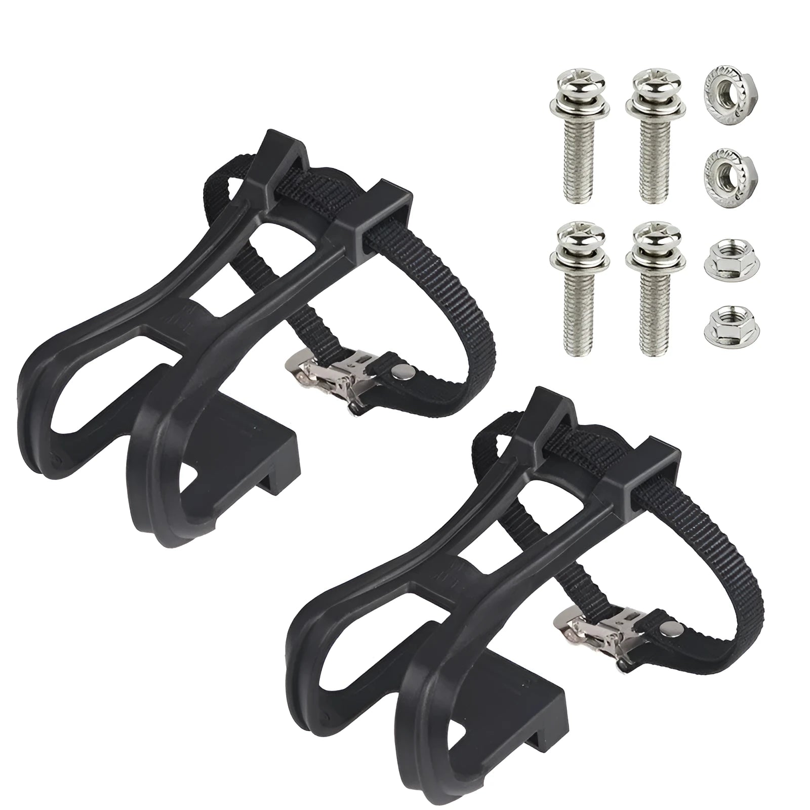 Fitness spinning pedal foot holder rope set with plastic covers, lashings, and metal bolts
