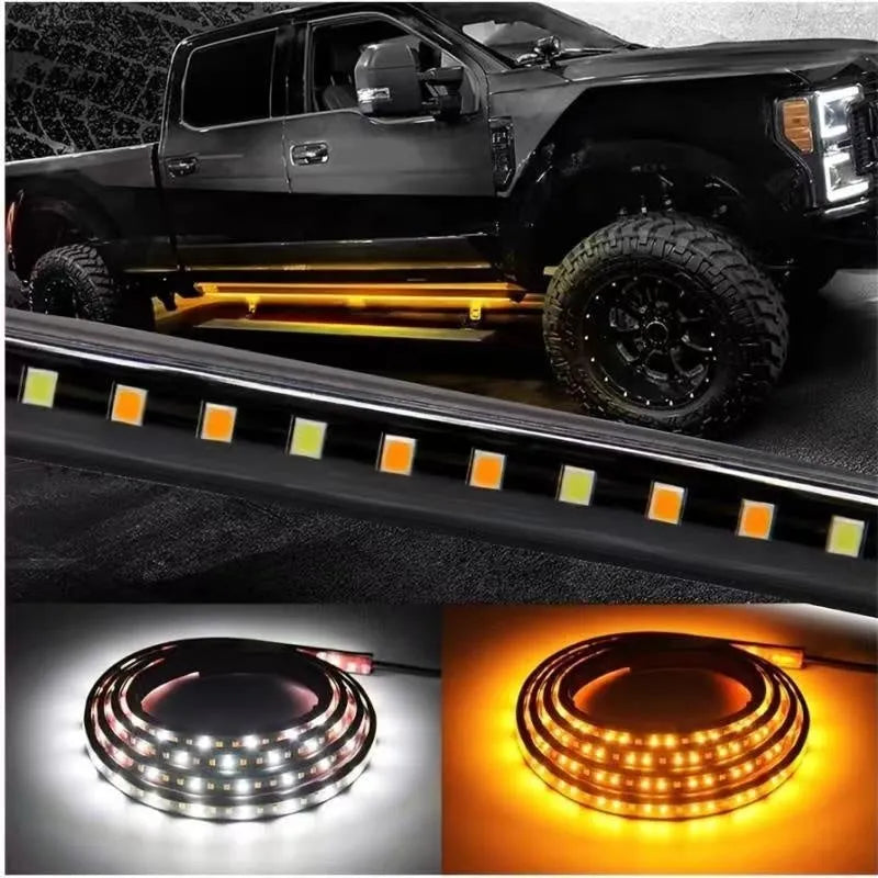 Yellow white LED pedal streamer light for car side steering wheel illumination with flexible PVC FPC cable