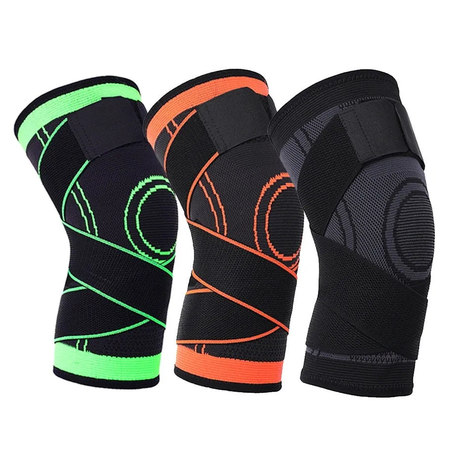 Non-slip knee pads for sports in multiple colours with size range indications
