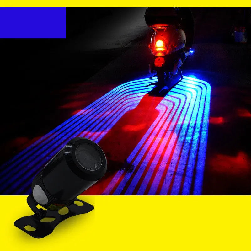 Motorcycle wing projection lamp with aluminium body, 1000 lumen LED, in blue colour