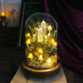 Handmade mushroom creative small night lamp with glass cover cylindrical shape, multicolour, 13x13x24cm
