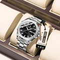 Men's slim 9mm quartz watch with steel strap in various colour combinations for business wear
