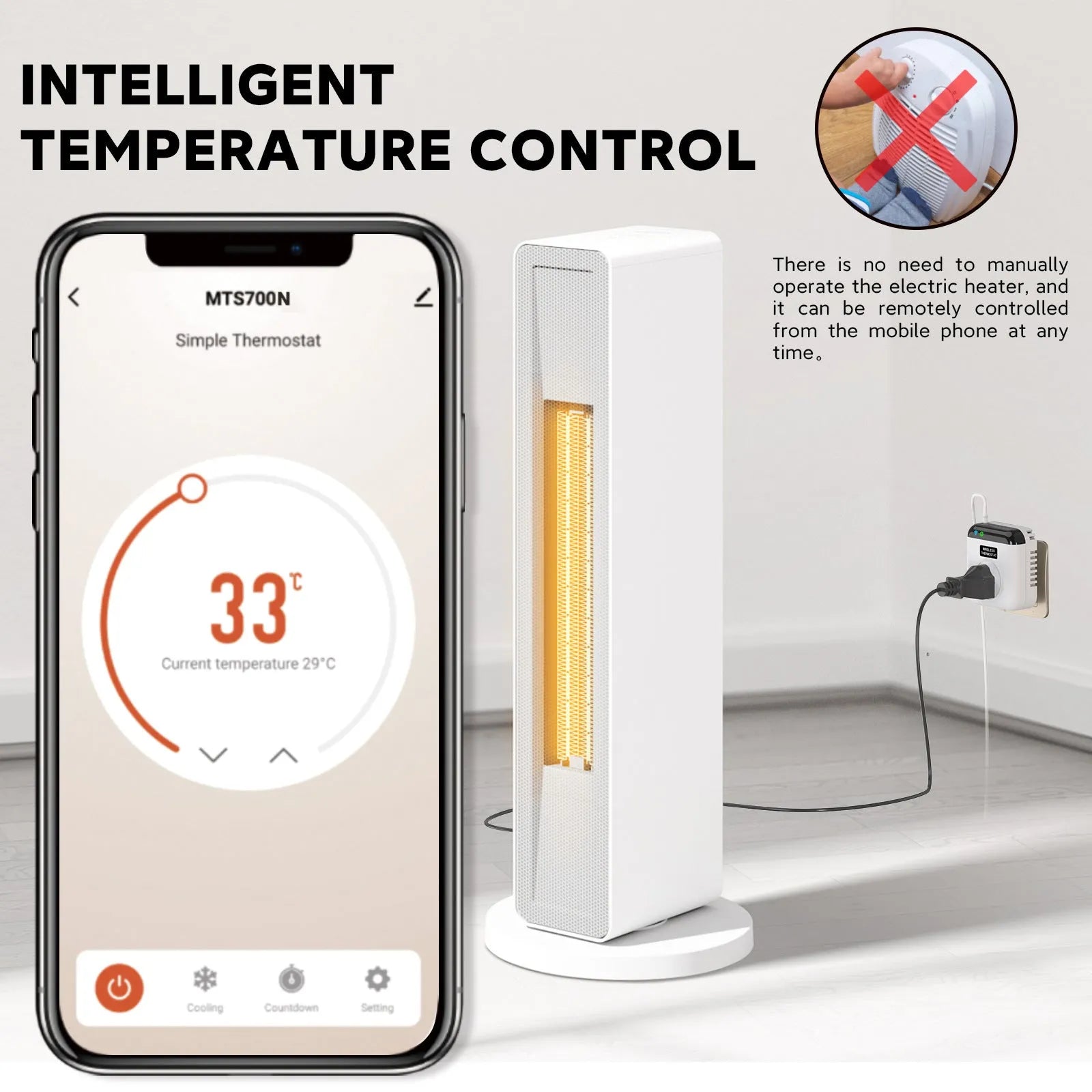White EU standard smart socket with single outlet for voice and app remote control
