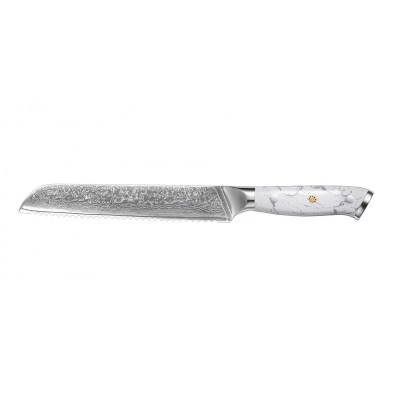 Damascus steel chef's knife with 21cm VG10 blade and 11cm handle measuring 32cm total length