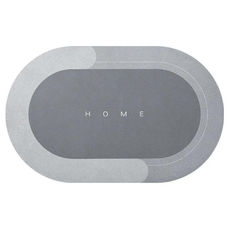 Modern diatom mud floor mat with natural rubber base in blue colour option
