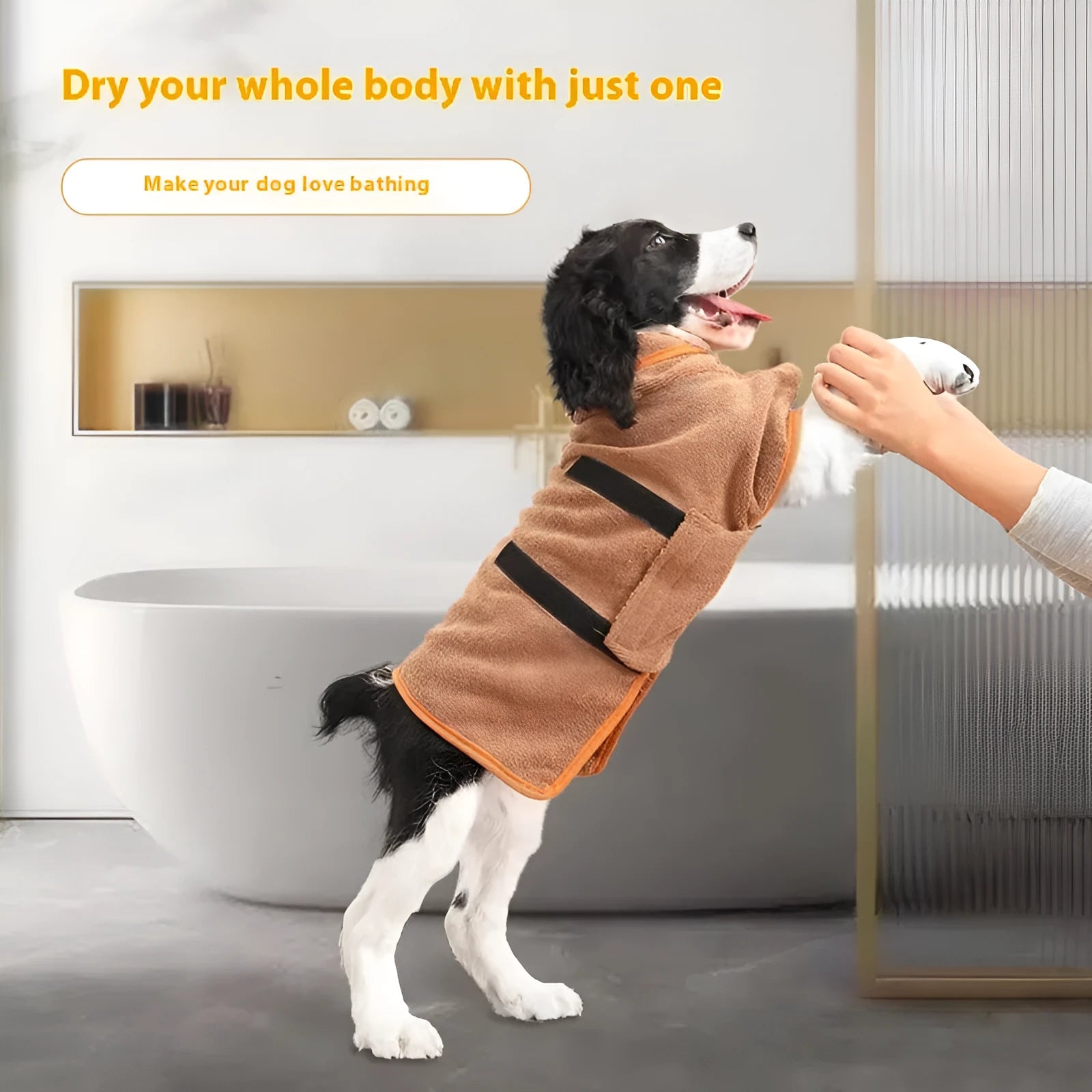 Nylon pet drying robe for dogs and cats in multiple colours and sizes
