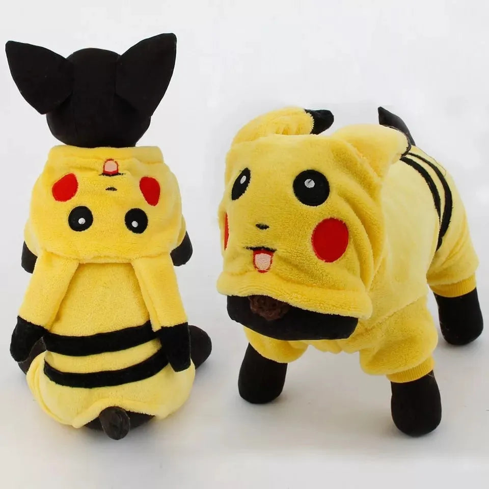 Fleece pet hoodie coat for cat or dog in cosplay design available in six sizes
