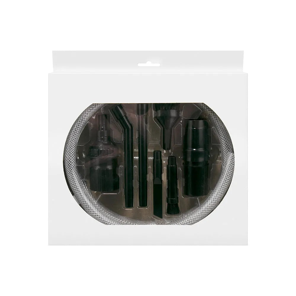 Eight-piece vacuum cleaner nozzle and accessory set for multi-surface cleaning