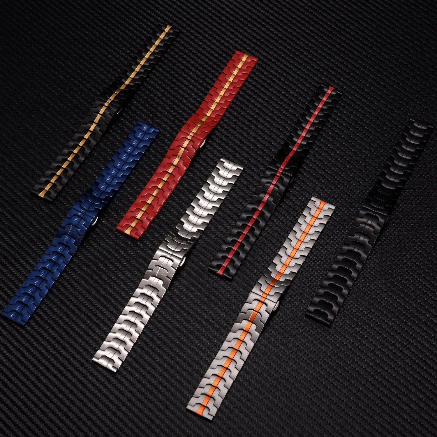 Stainless steel watch band for Samsung Galaxy Watch in silver, shown in 20mm universal size.