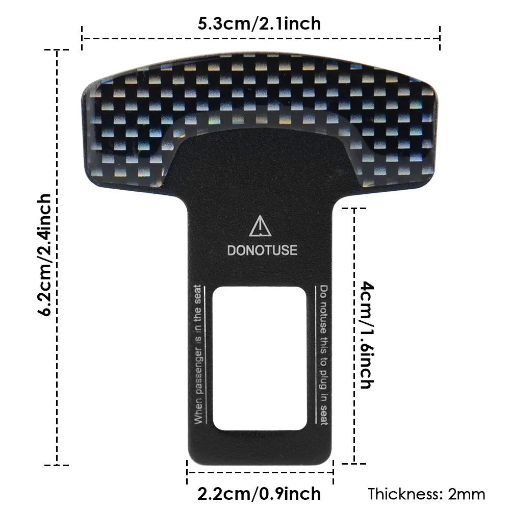 Lock Tongue aluminium alloy bottle opener keychain with frosted carbon fibre finish, showing 2.1cm wide buckle head.