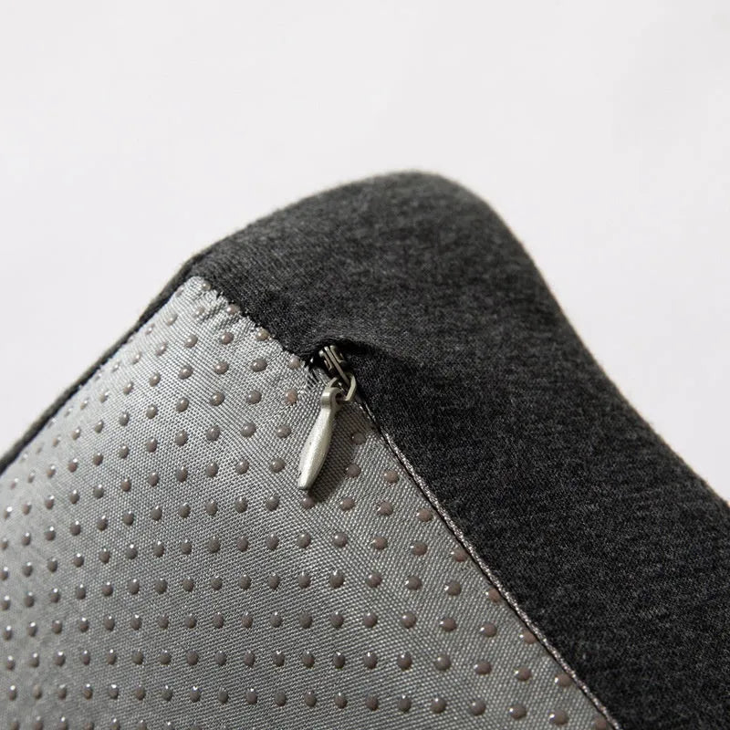 Memory foam office chair cushion in solid colour on a chair, dimensions 36x40x11cm