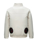 Summer smart cooling work jacket with integrated fan system in black or white with ventilation holes